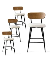 Maison Boucle Scandia-style Set of 4 Armless Counter Height Stool with Metal Base-Maison