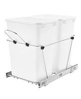 Rev-a-Shelf Double Pullout Trash Can qt. for Kitchen, White