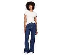 Tommy Jeans Women's Pointelle Ribbed Tee