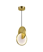 Cwi Lighting 16" Metal Tranche Led Mini Pendant