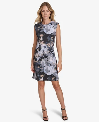 Calvin Klein Women's Floral Scuba Cap-Sleeve Dress