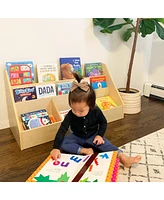 ECR4Kids 5-Compartment Easy to Reach Book Display, Natural