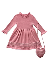 Blueberi Boulevard Infant and Toddler Ruffle Trim Ribbed Border Trim Sweater Dress