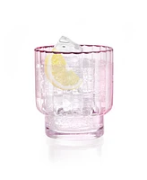 Qualia Glass Cranberry Double Old-Fashioned Glasses, Set of 4