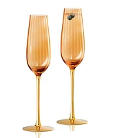 Qualia Glass Posh Champagne Flutes, Set of 2