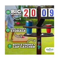Swooc Cornhole Score Keeper & Other Yard Games – Weather Resistant – Cornhole Scoreboard With Drink Holder & Bottle Opener