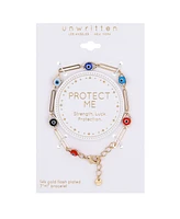 Unwritten Multi Color Evil Eye Paperclip Bracelet