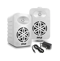 Pyle 5.25” 2-Way Indoor/Outdoor Bluetooth Speaker System, 1/2” High Compliance Polymer Tweeter, 500 Watt, White