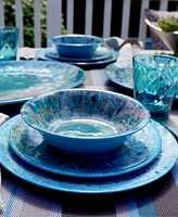 Certified International Radiance Teal Melamine Dinner Plates, Set of 6