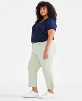 Style & Co Plus Curvy Roll-Cuff Capri Jeans, Created for Macy's