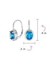 Bling Jewelry Cubic Zirconia Purple 3.60 Ct. Oval 9MM X 7MM Cz .925 Sterling Silver Filigree Style Dangle Drop Earrings For Women Lever Back