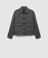 Mango Women's Pocketed Wool-Blend Jacket