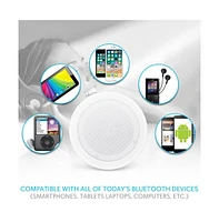 Pyle 8.0'' Bluetooth Ceiling/Wall Speakers, 2-Way Flush Mount, 250 Watt, Home Speaker Pair