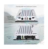 Pyle 4-Ch. Elite Series Marine Amplifier, Waterproof, 400 Watt, Dual Mosfet Power Supply