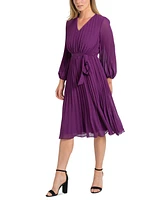 Sam Edelman Woman's Long-Sleeve Pleated A-Line Dress