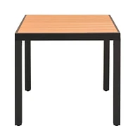 vidaXL Patio Table Brown 31.5"x31.5"x29.1" Aluminum and Wpc