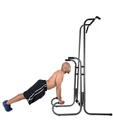 Stamina Products Stamina 1690 Power Tower Dip Pull Up Bar Exercise Station w/ Smart Workout App