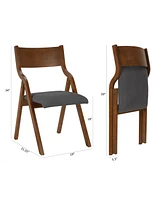 Slickblue 2-Pack Upholstered Folding Dining Chairs for Space-Saving and Easy Carry Rooms