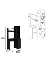 Muncy Computer Desk with Ample Work Surface, Hutch Storage and Single Door Cabinet 3-Tier Shelves