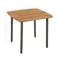 vidaXL Patio Table 31.5"x31.5"x28.3" Solid Acacia Wood and Steel