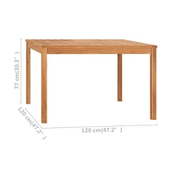 vidaXL Patio Dining Table 47.2"x47.2"x30.3" Solid Teak Wood