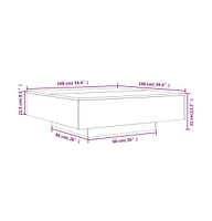 vidaXL Coffee Table Smoked Oak 39.4"x39.4"x12.2" Engineered Wood