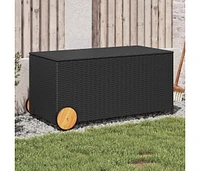 Garden Storage Box with Wheels 50.2 Gal Poly Rattan