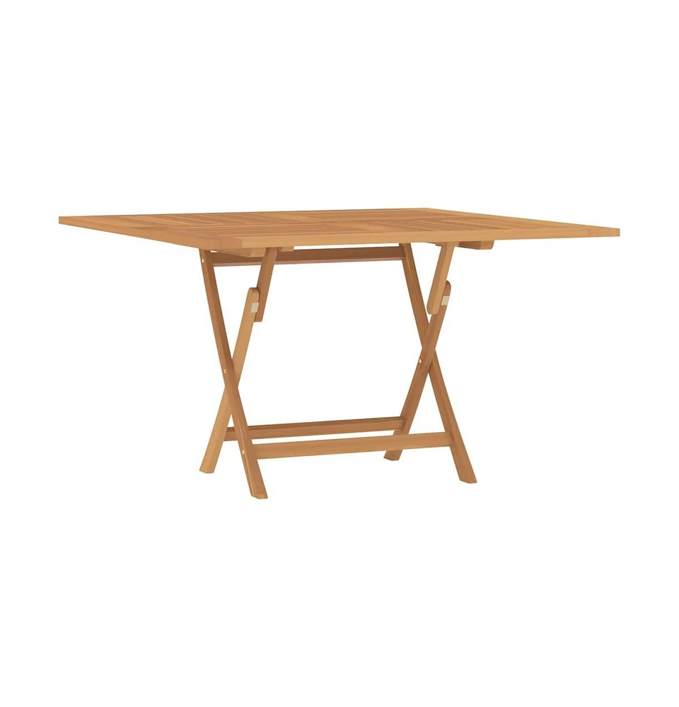 vidaXL Folding Patio Table 43.3"x43.3"x29.5" Solid Wood Teak