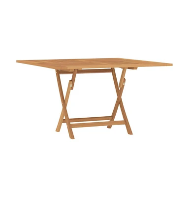 vidaXL Folding Patio Table 43.3"x43.3"x29.5" Solid Wood Teak