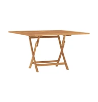 vidaXL Folding Patio Table 43.3"x43.3"x29.5" Solid Wood Teak