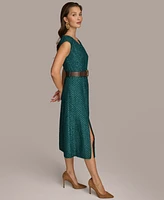 Donna Karan New York Women's Belted Sweetheart-Neck Dress