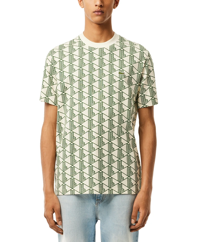 Lacoste Men's Short Sleeve Crewneck 3D Logo Print T-Shirt