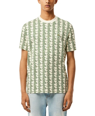 Lacoste Men's Short Sleeve Crewneck 3D Logo Print T-Shirt