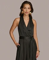 Donna Karan New York Women's Shawl-Collar Tie-Waist Jumpsuit