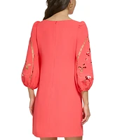 Vince Camuto Petite Eyelet-Sleeve Shift Dress