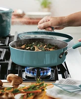 Rachael Ray Cook + Create Aluminum Nonstick Saute Pan with Lid, 3 Quart