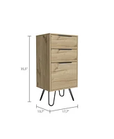 Depot E-Shop Begonia Light Dresser 35"H, 17"W, Superior Top,Three Drawers, Hairpin Legs