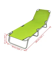 vidaXL Folding Sun Lounger Powder-coated Steel Apple Green