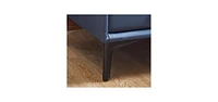 Slickblue Modern Nightstand with 2 Drawers, Pu Leather and Hardware Legs, End Table, Bedside Cabinet for Living Room, Bedroom