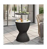 vidaXL 3-in-1 Ice Cooler Table Black Polypropylene