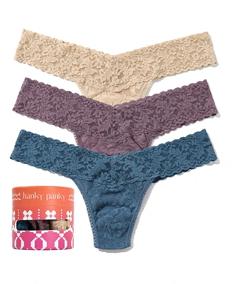 Hanky Panky Women's Holiday 3 Pack Low Rise Thong Underwear