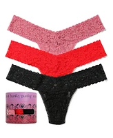 Hanky Panky Women's Holiday 3 Pack Low Rise Thong Underwear