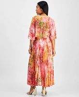 I.n.c. International Concepts Petite Floral-Print Pleated Maxi Dress, Created for Macy's