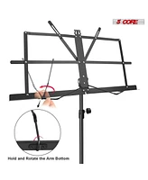 5Core Music Stand For Sheet Music Portable Tripod Adjustable Folding Note Holder