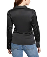 Guess Women's Fernanda Satin Corset Shirt