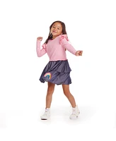 Andy & Evan Toddler Girls Toddler/Child Pink Rib Knit Top and Tiered Skirt