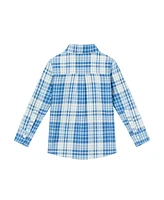 Andy & Evan Toddler Boys Toddler/Child Blue Plaid Buttondown Shirt