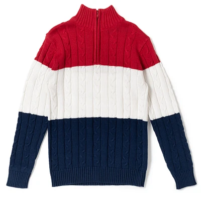 Cozeeme Boys Half Zip Long Sleeve Sweater