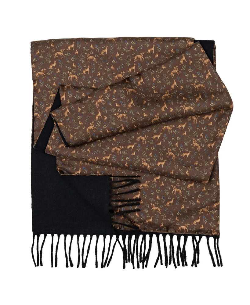 Canis Romanus - Wool Backed Silk Scarf for Men