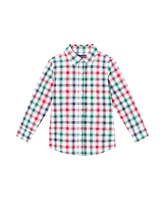 Andy & Evan Little Boys Toddler/Child White Plaid Buttondown w/Charcoal Sweater Vest Bowtie